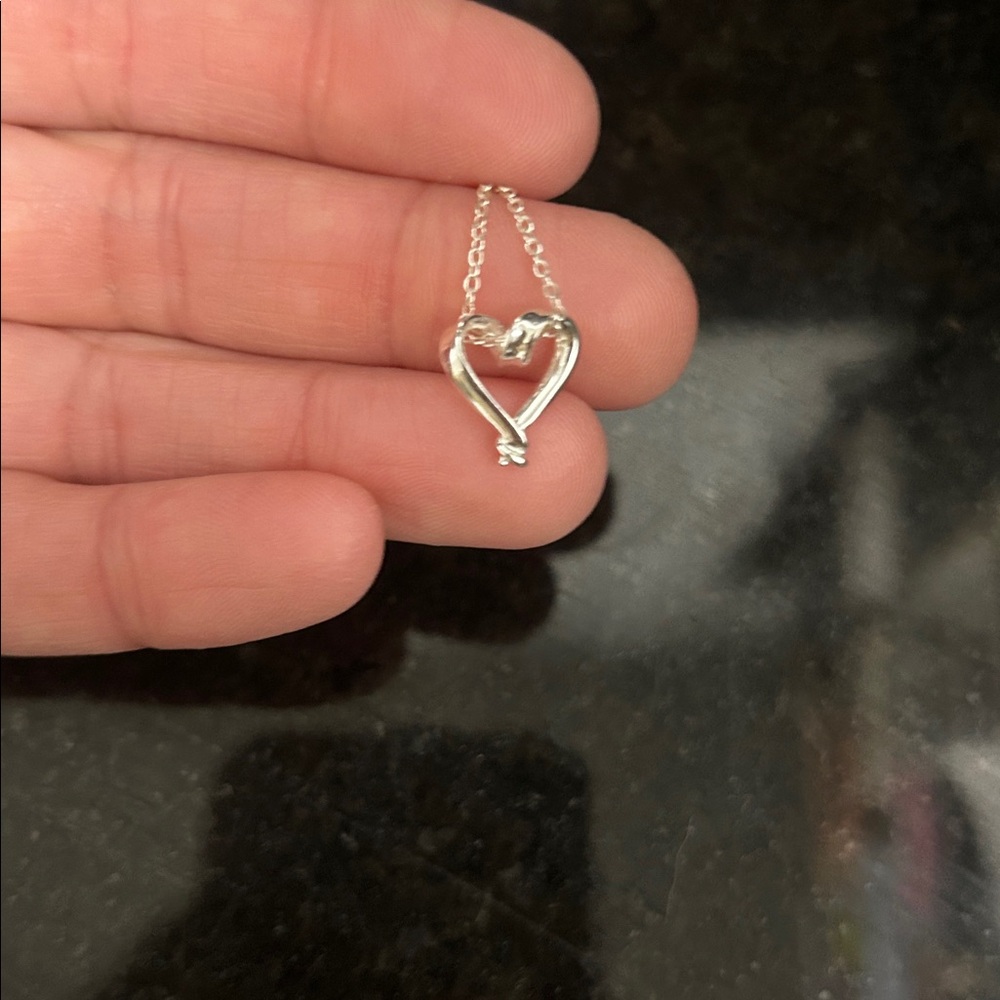 Elegant Silver Heart Necklace